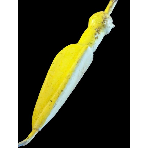 Vintage Fishing Lure Gold Yellow Spinner Spoon Single Hook Tackle Bait 4.5 inch - Picture 3 of 5
